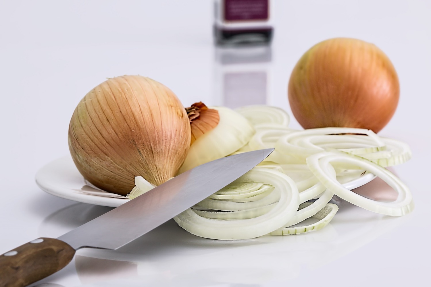 Whole and sliced onions