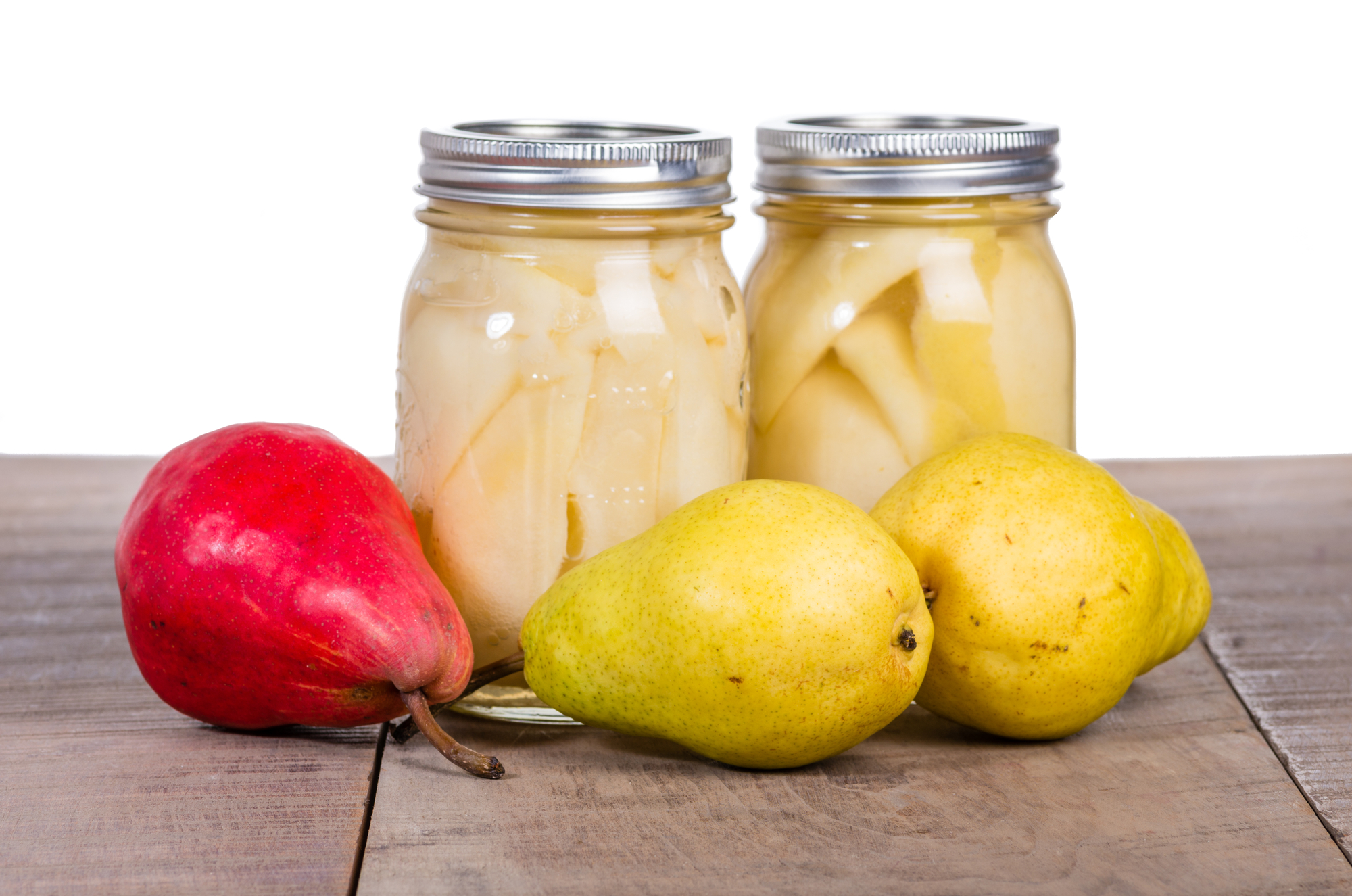 Canned Pears in Mason Jars