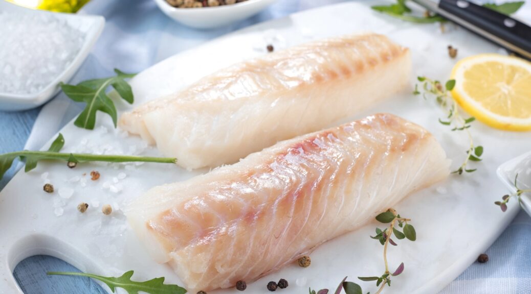 Raw cod fish ready to cook