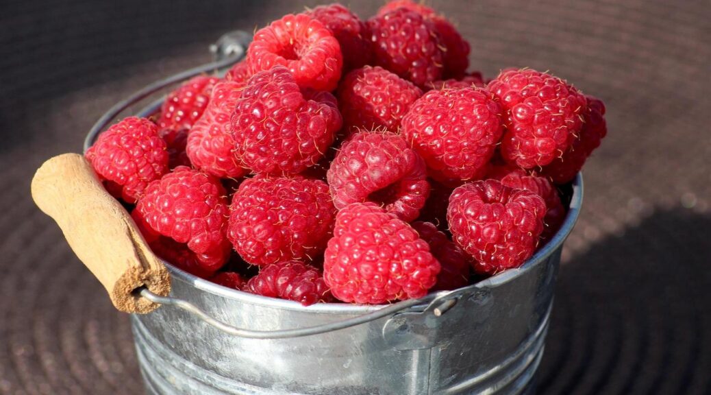 Fresh raspberries are a seasonal fruit.