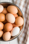 farm fresh eggs in bowl