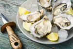 Plate of raw oysters