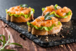 Toasted canapes with salmon