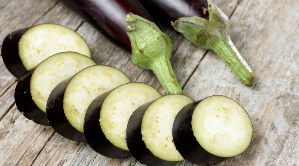 sliced eggplant (aubergine)