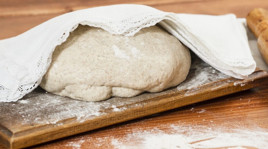 Fresh bread dough ready for baking
